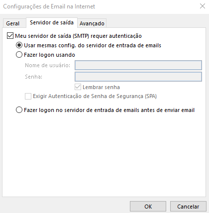 Microsoft Outlook 2016, 2013, 2010: Servidor de saída