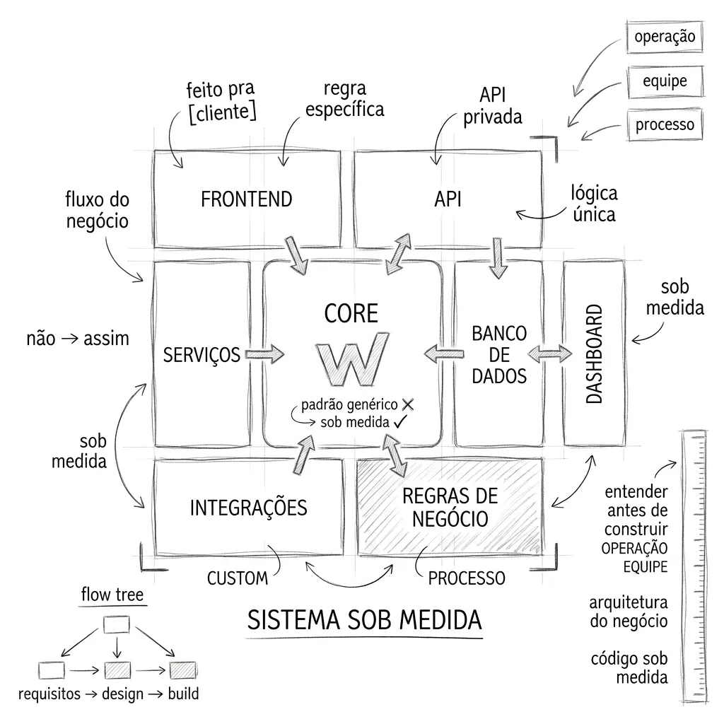 Composição visual sobre sistemas sob medida